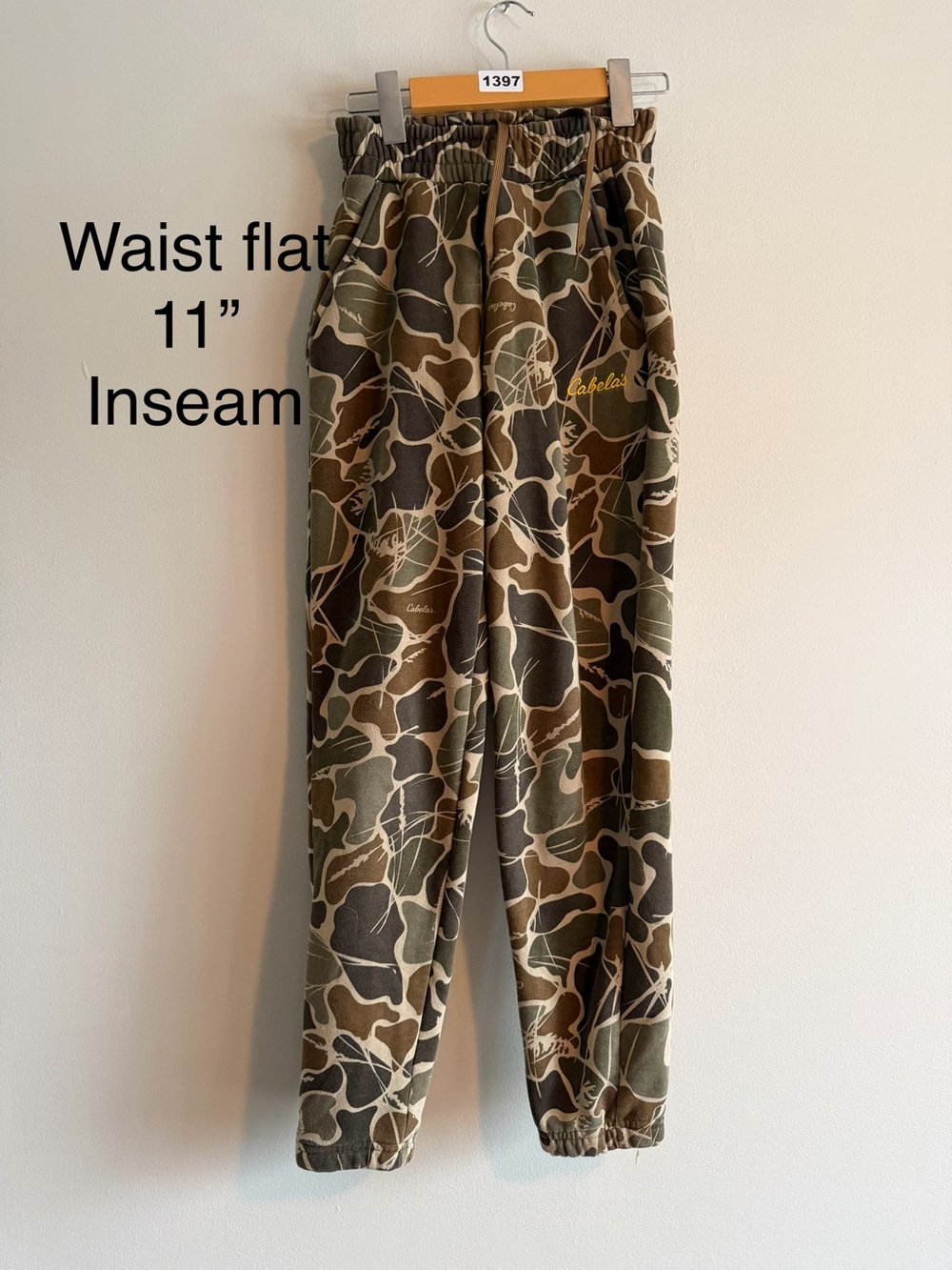Huntingcore Gorpcore Cabela’s Camo Fleece Jogger Pants XS Adult